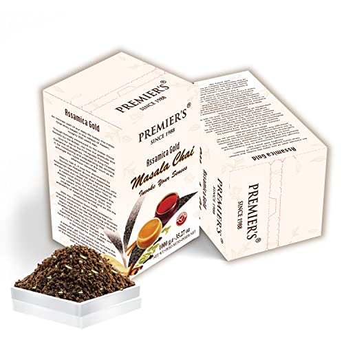 Image of PREMIER'S Masala Chai Carton Pack 1000g (CTC Leaf Tea with Real Spices 1 KG, Strong and Robust Chai, Traditional Indian Chai, 500 Cups)