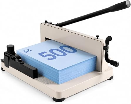 12" Heavy Duty Guillotine Paper Cutter 500 Sheet Capacity, A4 Paper Trimmer, Solid Steel Industrial Paper Cutter, for Cardstock,Cardboard,Vinyl,Crafts & Photos A4