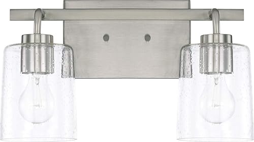 Miniatura 3 de HomePlace 628511BN-449 Greyson - Aplique de pared, 1 luz, 100 vatios, níquel cepillado