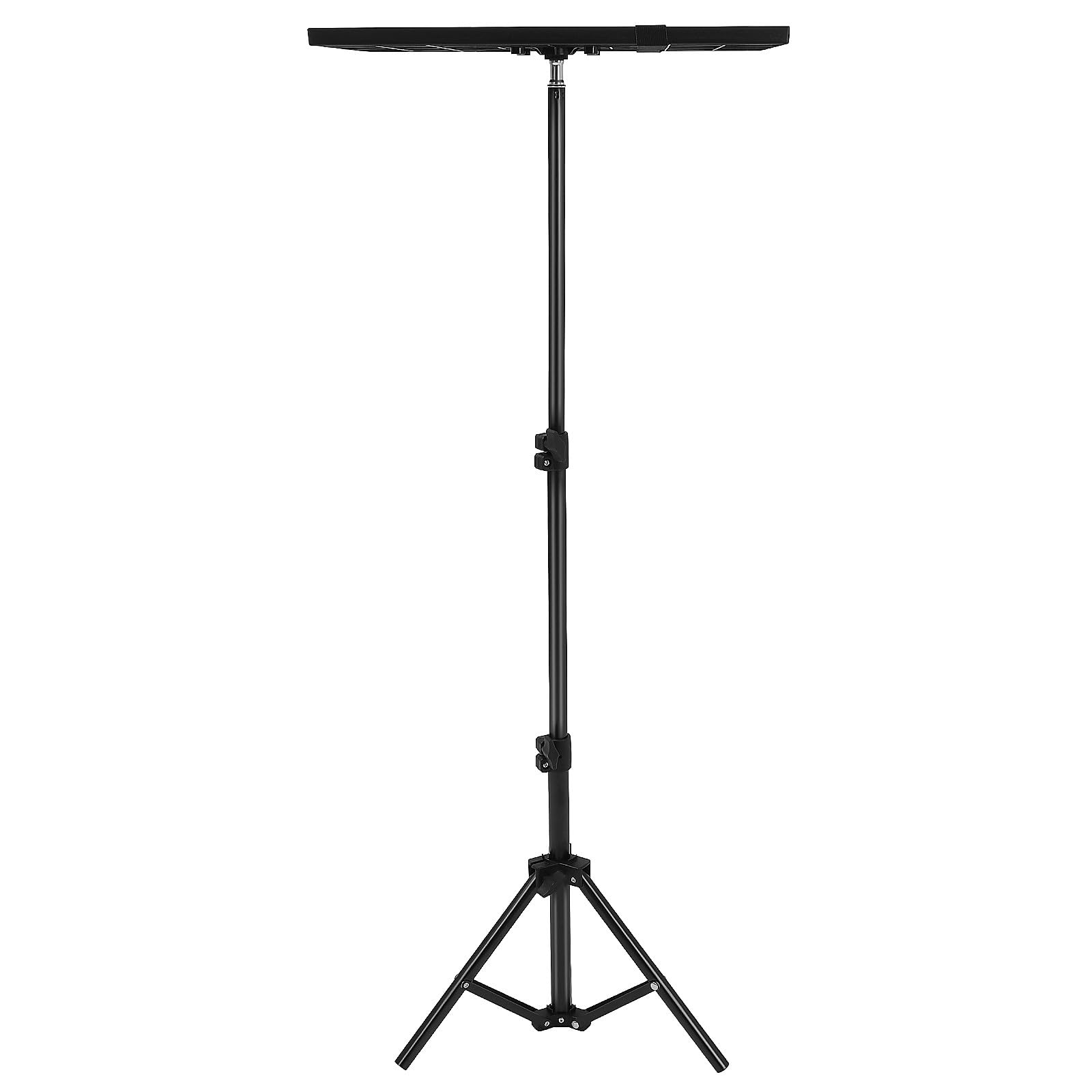 VALICLUD Supporto Proiettore Regolabile Vassoio per Proiettori e Laptop Altezza Massima 120cm Struttura in Metallo e Plastica Nero