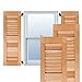 Ekena Millwork RWL12X070UNW Exterior Real Wood Cedar Louvered Shutters (Per Pair), Unfinished, 12"W x 70"H