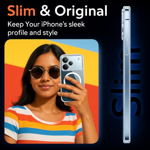 Image of Jkobi Lifetime Anti-Yellow MagSafe Compatible Clear Back Cover Case for Realme P4 Pro (Sleek Hard Crystal | Shockproof and Camera Protection)