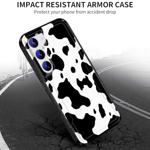 JHYYTUJTYP for Galaxy S24 Case,[Military Grade Drop Tested] Heavy-Duty Tough Rugged Shockproof Protective Case for Samsung Galaxy S24 6.2" 2024,Cow Print - image 3