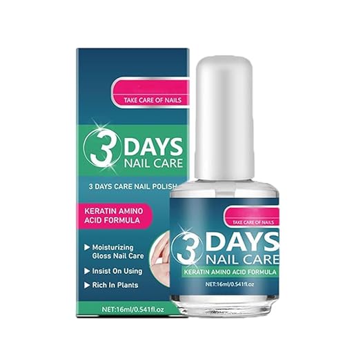 3 Days Nail Care, Keratin Amino Acid Formula Nail Strengthener, Growth Serum & Clear Polish Treatment Promotes Strength and Flexibility, for Weak & Damaged Nails (1PC)