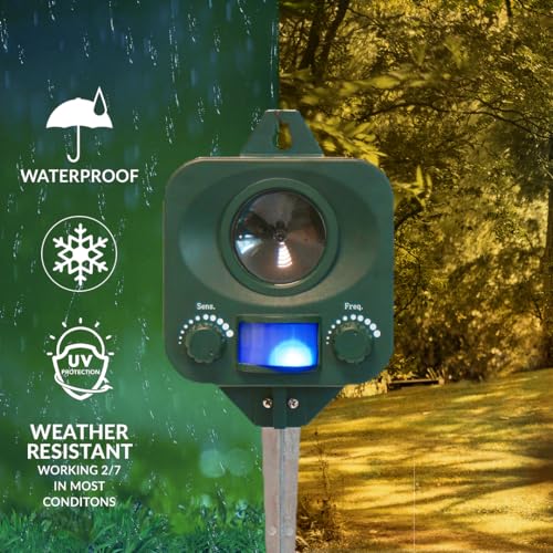 Pestbye® Waterproof Ultrasonic Repellent Cat Repeller and Scarer with Ground Stake (Battery Powered) - Image 7