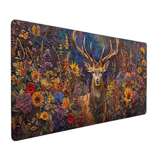 Mauspad Groß – 70 x 30cm Gaming Mousepad – rutschfest und Wasserdicht – Nahtlose Kanten Mouse Pad verbessert Geschwindigkeit und Präzision, Mausmatte für PC, Büro, Laptop, Computer – (Gelb Tier) 6-EZ