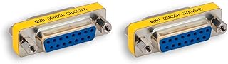ZAGA1677FF DB15 Female to DB15 Female Mini Gender Changer (Pack of 2)
