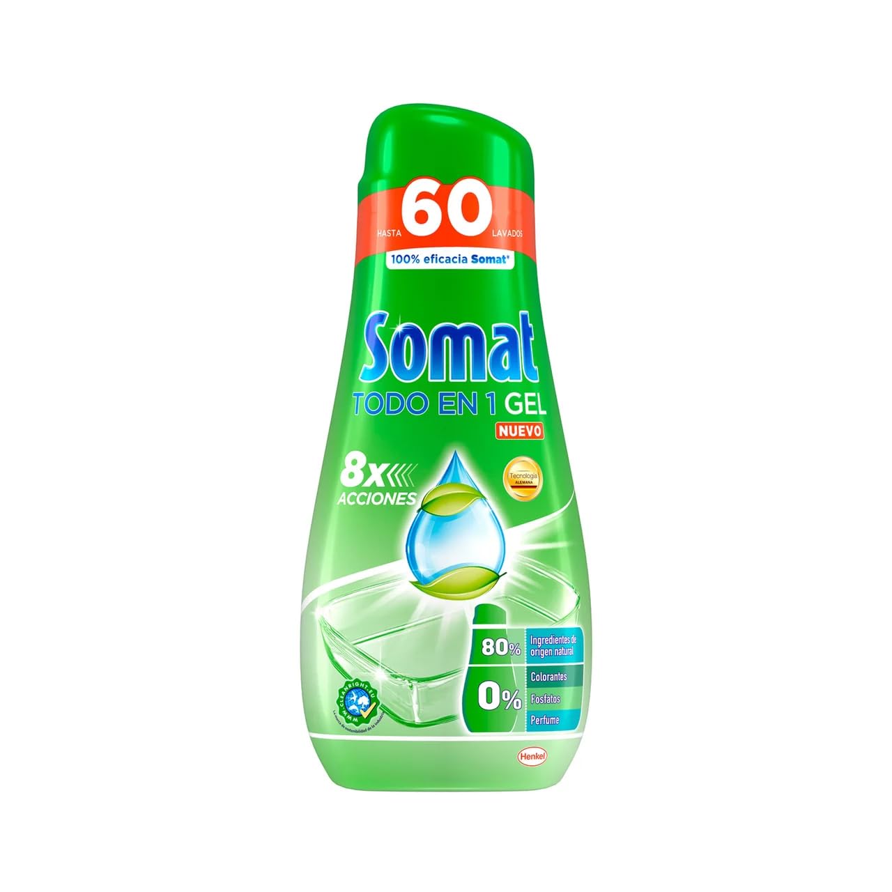 Detersivo per piatti in gel Tutto in 1 960 ml. Confezione da 3