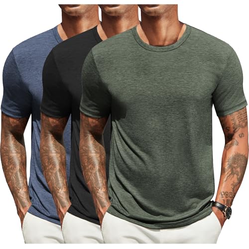 COOFANDY Men's T Shirts Short Sleeve Soft Crew Neck Lightweight Tee Shirts Casual Summer Basic Tops