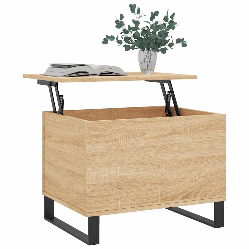 Générique Stolik kawowy Ingenierie Wood 60x44,5x45 cm | Podnoszona góra, dyskretne przechowywanie, metalowe nóżki, wszechstronny salon