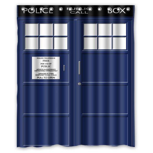 Winterby Custom Police Box Public Call Waterproof Fabric Bathroom Shower Curtain 60