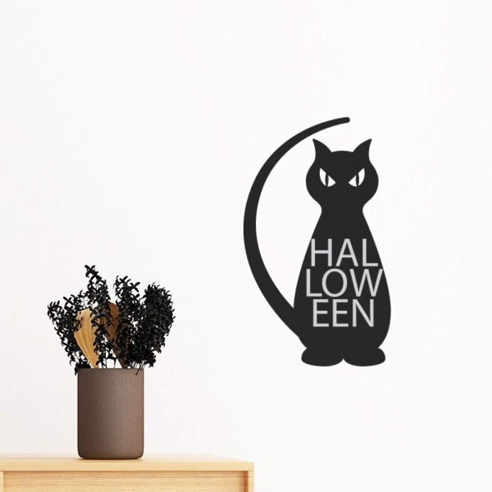 Sticker chat noir amovible deco Halloween autocollant mural chambre