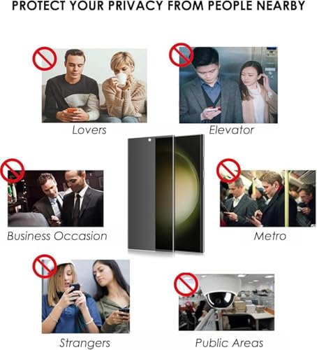 Image of EZ-GLAZ (Pack of 1 Curved Privacy Tempered Glass Screen Protector for Samsung Galaxy S25 Ultra | UV Privacy Glass | 9H Hardness | Fingerprint Unlock | HD Clarity | Anti-Spy Protection