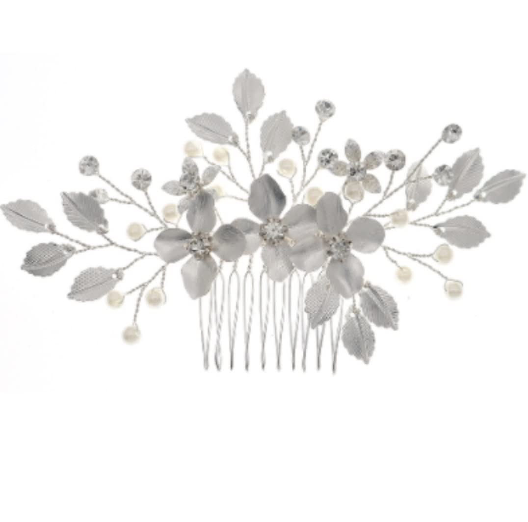 Ślubne Spinki do Włosów, Boczny grzebień do włosów Crystal Diamond Decor Plastikowy grzebień boczny do włosów z grzebieniem 7 zębów Grzebień do włosów Biżuteria ślubna