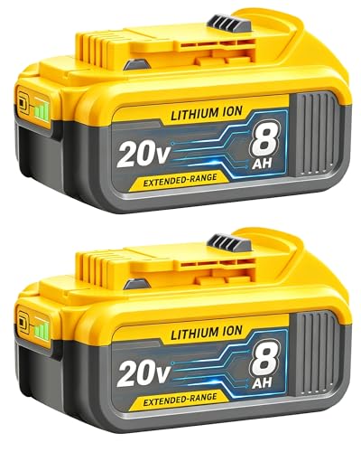 SANIU 8.0Ah Dewalt 20V Battery Replacement 2-Pack