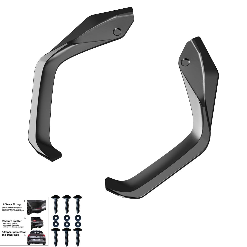 Oneway Diffusori Laterali Posteriori compatibili con Cupra Leon HB 2020- - Versione 2 - Nero lucido