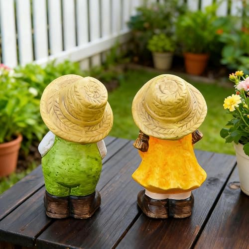 2 figurines de jardin garçon et fille modernes créatives