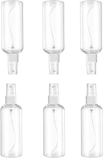 MUUZLL Spray Bottles 6 pcs, Refillable Cosmetic Spray Bottles, Small Refillable Liquid Containers, 2oz/50ml Clear Empty Fine Mist Plastic Mini Travel Bottle