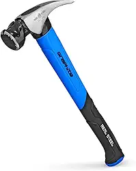 REAL STEEL Martelo magnético de grafite revestido com 623 g cabeça fresada com garra reta 0503