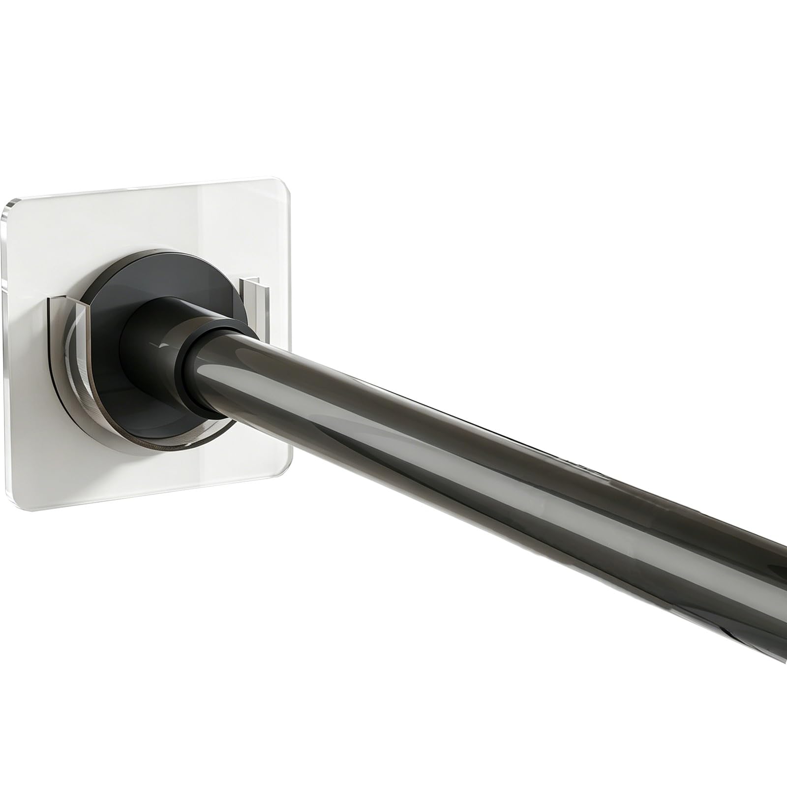 Carbon Steel Spring Curtain Rod 14-102in Adjustable Shower Curtain Rod No Drill, for Windows Bathrooms Closets(Black,35-50cm/14-20in)