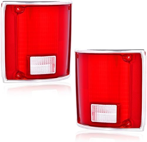 CHEDA Lente de luz trasera compatible con Chevy C10 1975-1986, juego de 2 unidades para el lado del conductor y del pasajero, 5968330, 5968329,