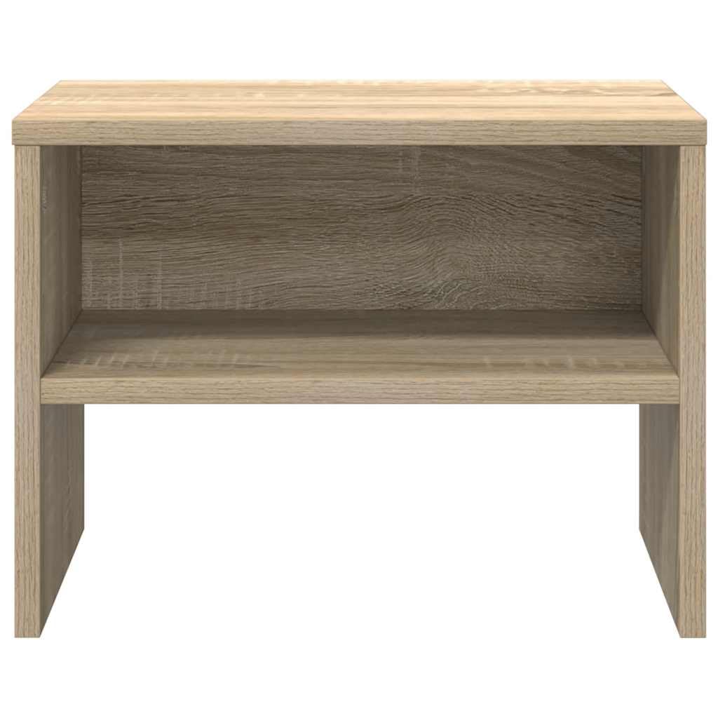 Klassischer Nachttisch aus Holzwerkstoff mit offenem Staufach - Robuste und vielseitige Beistelltruhe für Wohnzimmer als Couchtisch, einfach zu reinigen und mühelos