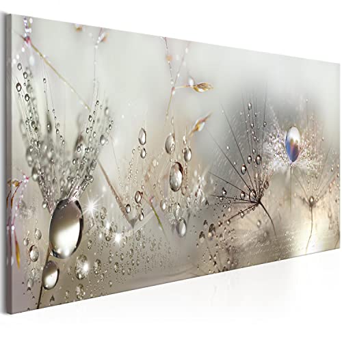 murando Acrylglasbild Pusteblume 135x45 cm 1 Teilig Wandbild auf Acryl Glasbilder Kunstdruck Moderne Acrylglas Platte Wanddekoration Geschenke Heimdekoration Glasbild Blumen Natur grau Pusteblumen