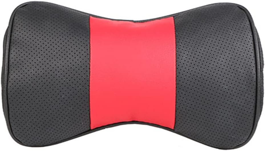 HBJWOV Car Headrest Support Neck/Auto Seat Safety Pillow Cowhide Pillow Protection Cervical Spine(White-Dinosaur Doodle4)