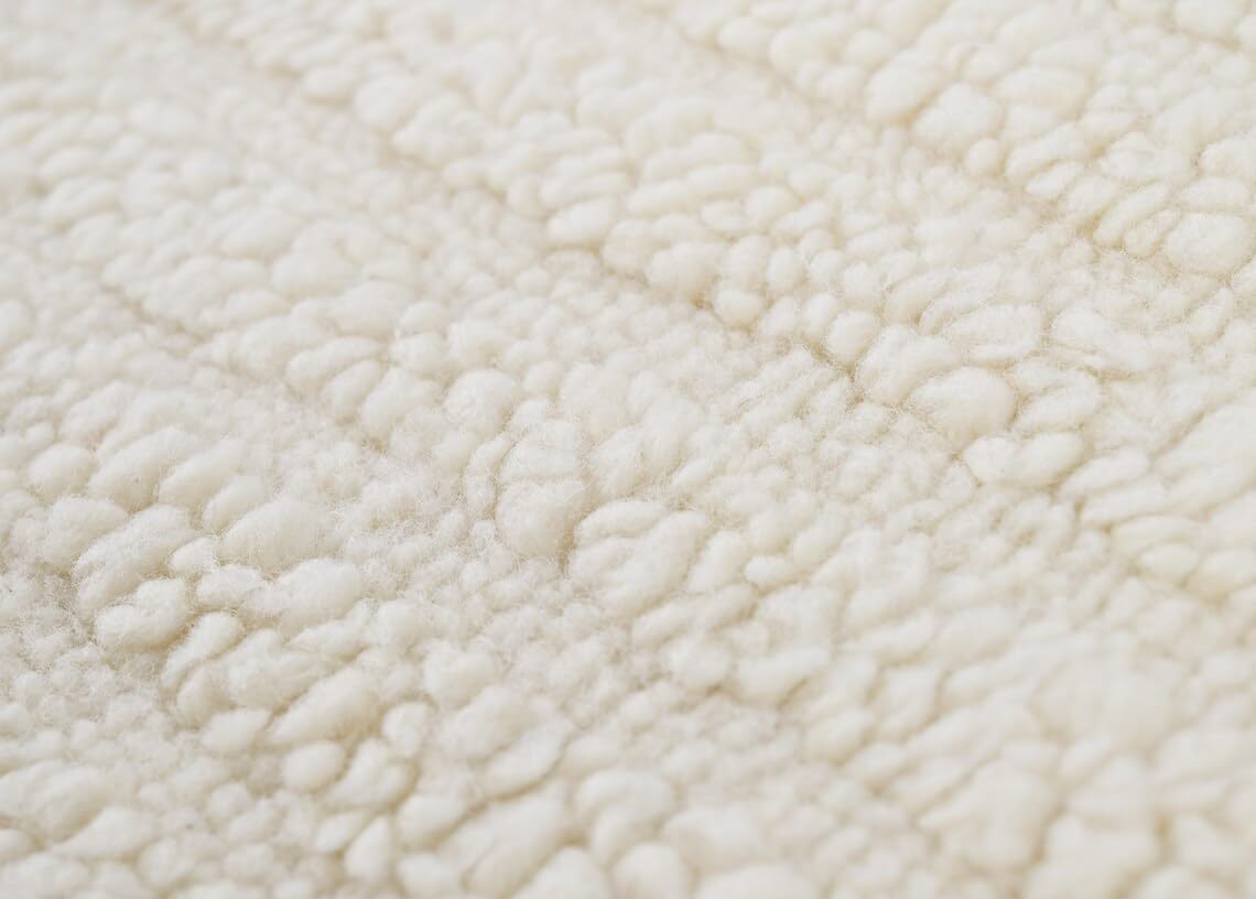 Hand Woven Ivory Wool Rectangular Subtle Textured Minimal Living Room Area Rug 54 Pounds 8.0x10.0
