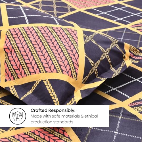 Image of Rivermoor 200 TC Ultrasoft Bedsheet for Single Bed | Bedsheet with 1 Pillow Cover | Multi Color Geometric Pattern | 58 x 88 Inches | Breathable & Wrinkle Resistant