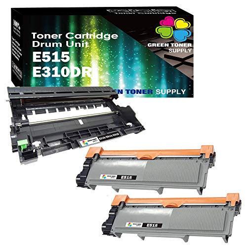 3 Pack Green Toner Supply Compatible Toner | Drum, 2-Pack E515 Toner And 1 Pack E515Dr Drum Unit, For Use In Dell E310Dw E514Dw E515Dw E515Dn Printer #TOP2