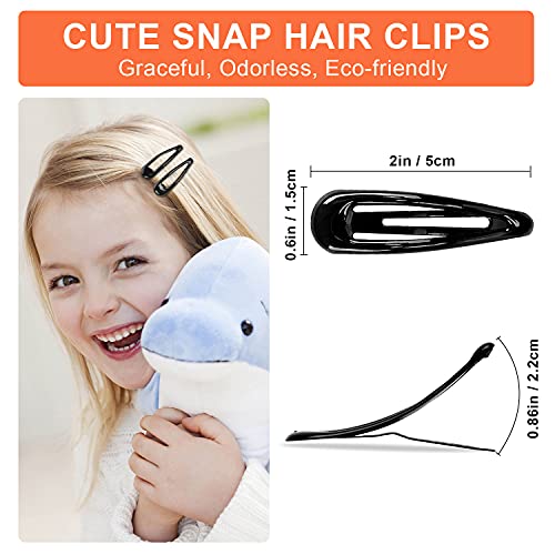 40Pcs Silicone Coated Hair Barrettes For Women, Non-Slip Metal Hair Clip Barrettes, Drop Oil Protection Snap Hair Clips For Kids, Teens, Girls(Black) #TOP4