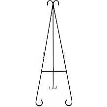 Metal Easel Display Stand - Decorative Black Picture Easel Stand for Wedding Sign, Painting, Poster, Cemetery - Tall Fancy Floor Art Easel Canvas Stand, Portable Heavy Duty Poster Stand Display Easel