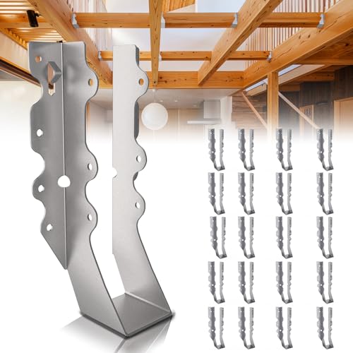 50 Pcs 2x8 Joist Hangers,18 Gauge Metal Face Mount Joist Hangers, Lu28 Joist Hangers Galvanized, Hurricane Ties for Rafter, Rafter Brackets 2x8 for Deck,Floor,Roof Overhang and Ceiling Joist