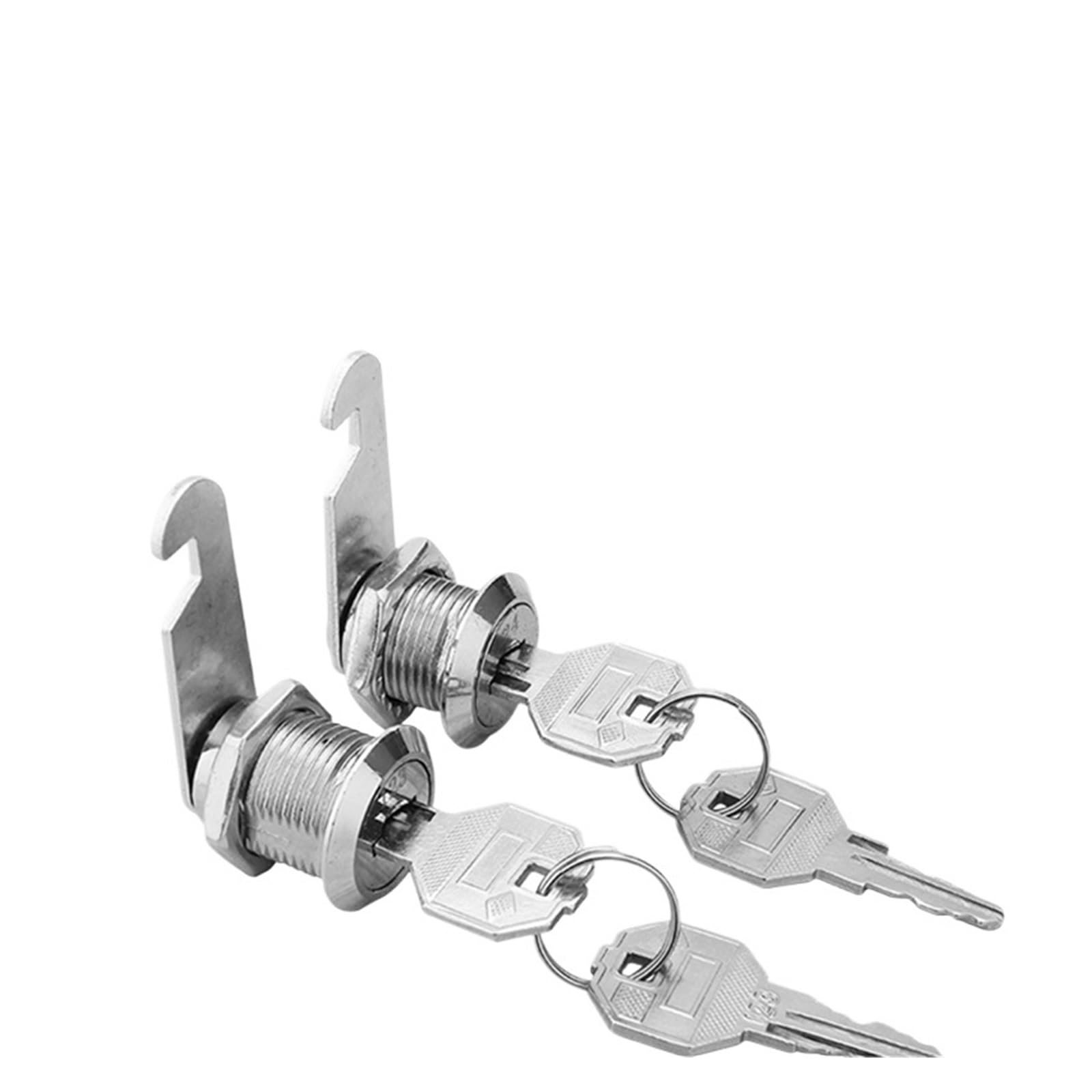 Drawer Lock Drawer Lock 5SETS 16mm 20mm 25mm 30mm 35mm 40mm Metal Rotary Key Switch Push Button Lock Switch Latching Cylinder Cabinet Security Locker(Different key35mmSilver)
