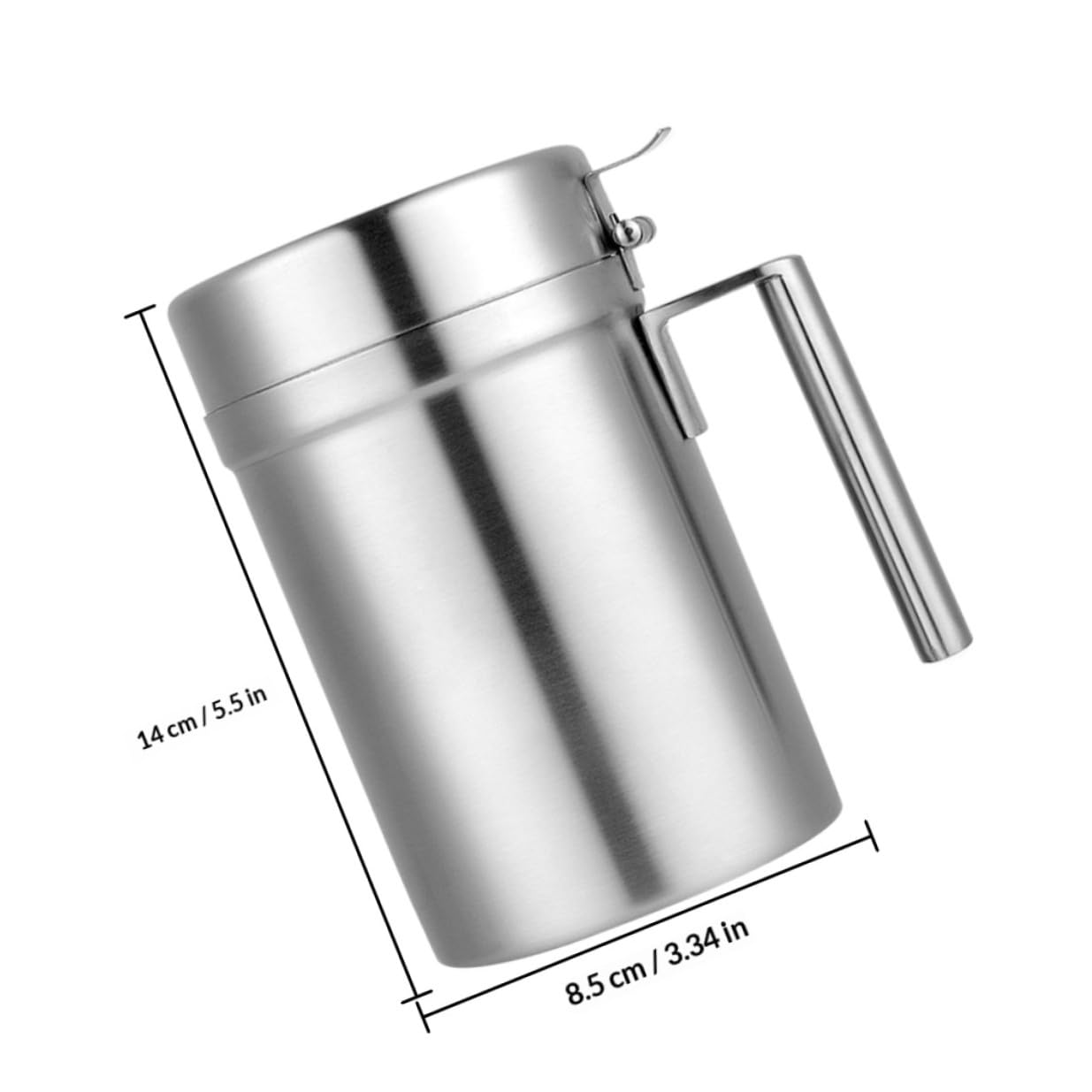 Operitacx Dispenser per Olio in Acciaio Inossidabile 550ml Bottiglia Erogatrice Stabile e Pratica per Cucina Design Antigoccia Colore Argento