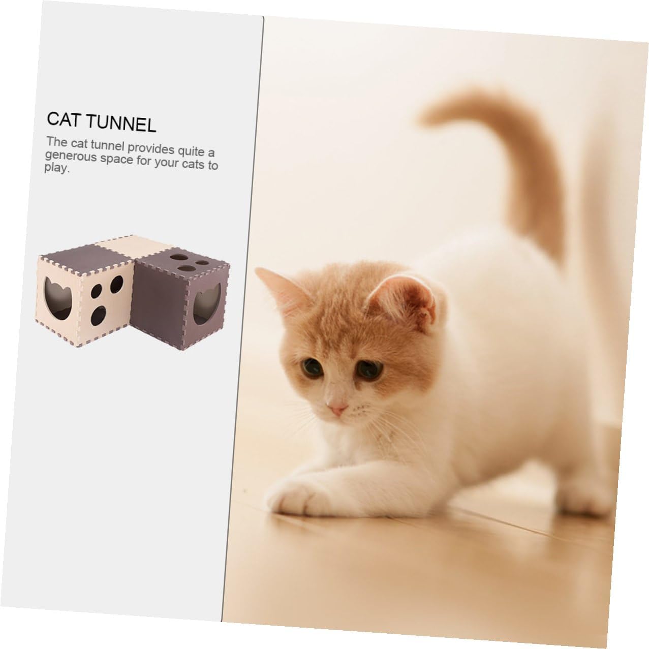 Funny Cat Play Tunnel 30x30cm Foldable Wear-Resistant Kitten Indoor Household Cat Supply for Seasons