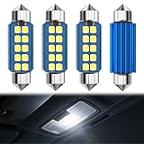 Mewneap LED Innenraumbeleuchtung 4er Set, Soffitten 41-43 mm 6000 K Weiß, 500 lm hohe Helligkeit, 12 V Plug & Play Innenraum Beleuchtung LED, Innenbeleuchtung energiesparend langlebig kompakt