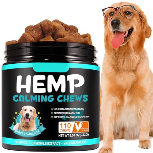 Masticables Calmantes para Perros, Adiestramiento y Ayudas para Comportamiento, Golosinas Naturales, Alivia Ansiedad y Agresividad, 110 Pcs Pollo (242g)
