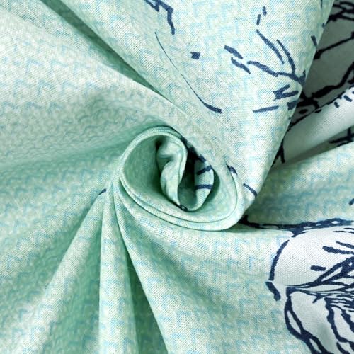 Image of Divine Casa 144 TC Cotton Double Bedsheet with 2 Pillow Covers | Soft Breathable Bedsheet for Double Bed | Modern Printed Bed Sheet Set for Bedroom & Guest Room (Mint Green, Floral)
