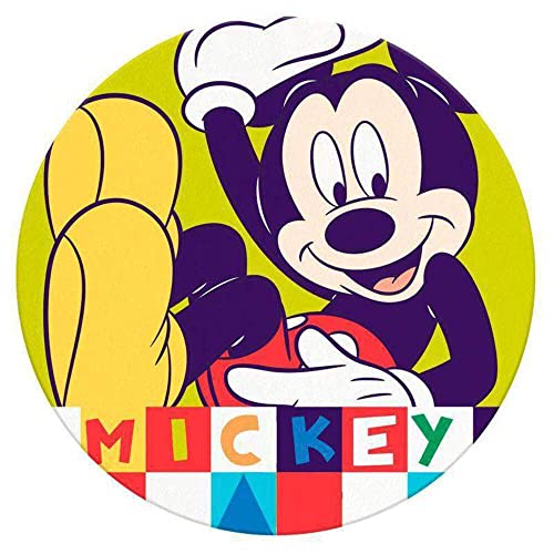Mickey Mouse Redonda 1 Polyester Referencia KD Playa lavarse la Cara-Toallas Textiles del hogar Unisex Adulto, Poliéster, Multicolor (Multicolor), única