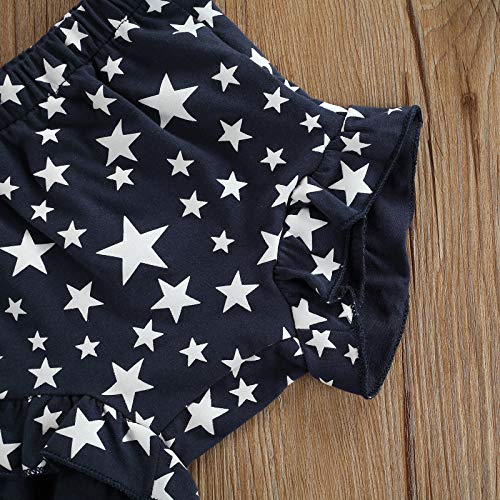 Wasaigood Newborn Baby Girls 3Pcs 4Th Of July Outfits Sleeveless Tank Tops Ruffles Shorts Clothes With Headband (Red,2-3 Years,) #TOP7