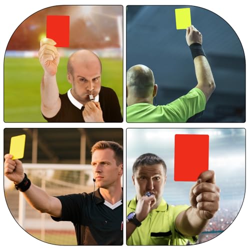 QfwdfcTrenz 10 Stück Fußball-Schiedsrichter-Karte Fußball-Schiedsrichter Warn Karten Gelbe und Rote Karte Fußball Schiedsrichter Unverzichtbares Zubehör für Sport Wettkampf Training