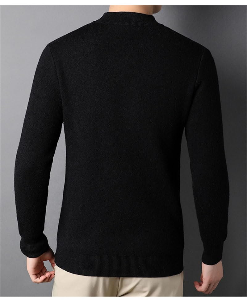 Men's O-Neck Knit Sweater Solid Casual Knitwear Business Bottoming Pullover Top2
