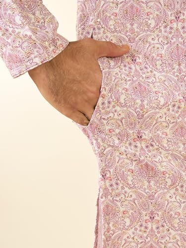 Image of DIWAS BY MANYAVAR Men's Cotton Blend Printed|Sequined Kurta (1pc)