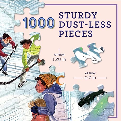 Image of eeBoo 1000 Piece Puzzle - New York City Skaters Jigsaw Puzzle for Adults, Square 23 inch x 23 inch Made with Recycled Board & Vegetable-Based Ink