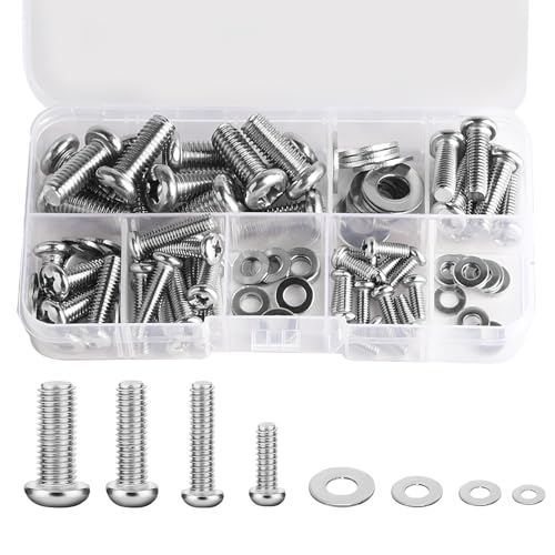 48 Sets Universal VESA Schrauben Set, TV-Schrauben für TV Halterung,M4 M5 M6 M8 Edelstahl Monitor Schraubenset für Fernseher Monitor Wandhalterungen,mit Unterlegscheiben Hardware Set