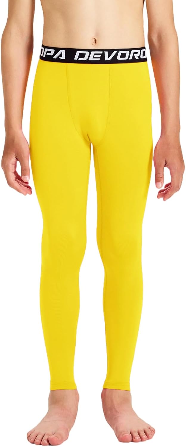 DEVOROPA Boys Leggings Youth Compression Pants Sports Tights Basketball Football Baseball Soccer Baselayer Slim/Regular/Husky - Image 2
