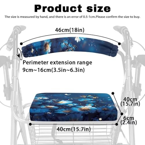 Image of Moon Butterfly Walkers Seat Covers Soft Adjustable Accessories for Rollator Walker Universal Walkers Seat Covers for Men