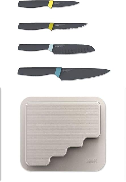 Joseph Joseph 10303 DoorStore Knives 4-Piece Elevate Knife Set with in-Cupboard Storage case, Multi